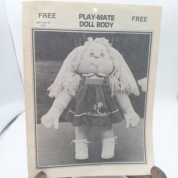 UNCUT Vintage Sewing PATTERN Play Mate Doll Body 19in NHC 100/19 9-84 Soft Sculp - Picture 1 of 2